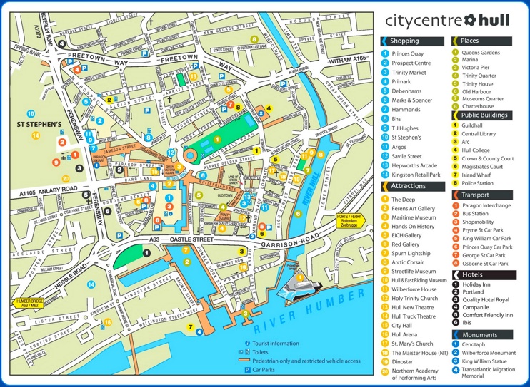 Hull tourist attractions map