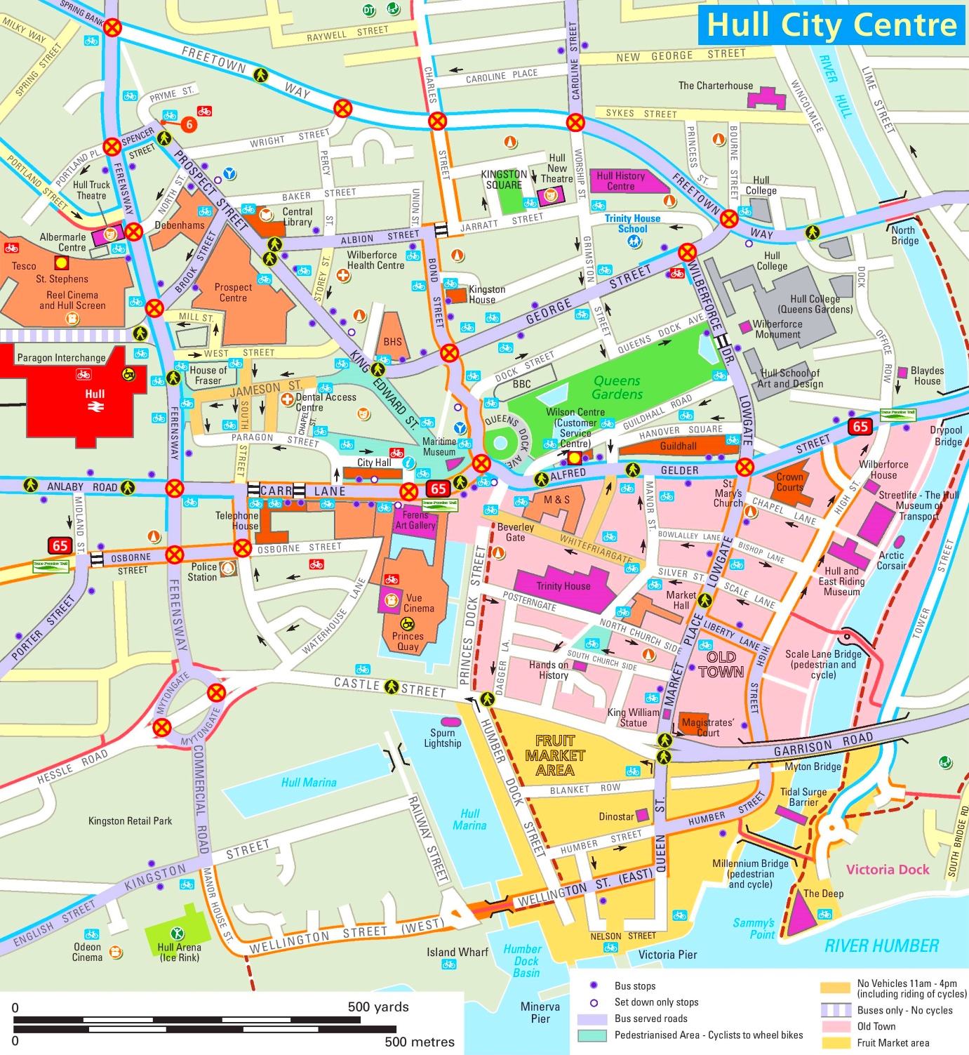 Hull Tourist Attractions Map Hull Tourist Attractions Map