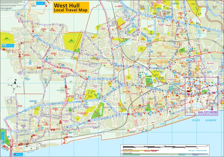 West Hull travel map