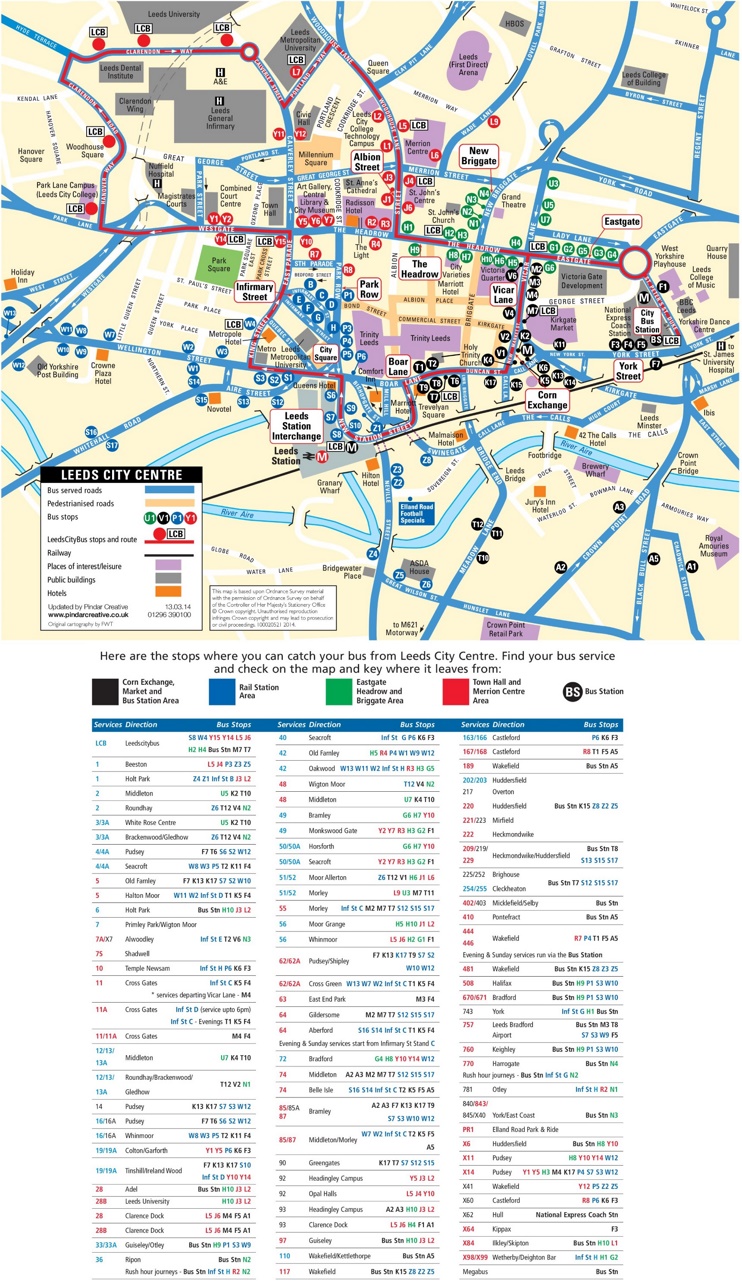 Leeds city center map