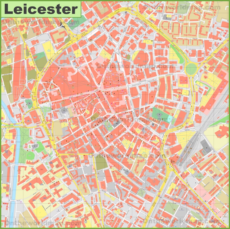 Leicester city centre map