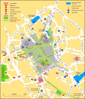 Leicester sightseeing map