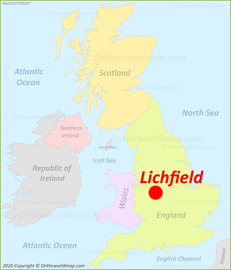 Lichfield location on the UK Map