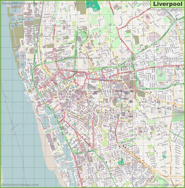 Large detailed map of Liverpool