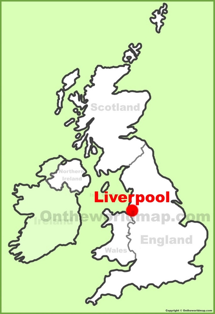 Liverpool location on the UK Map 
