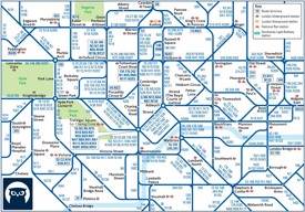 Central London night bus map