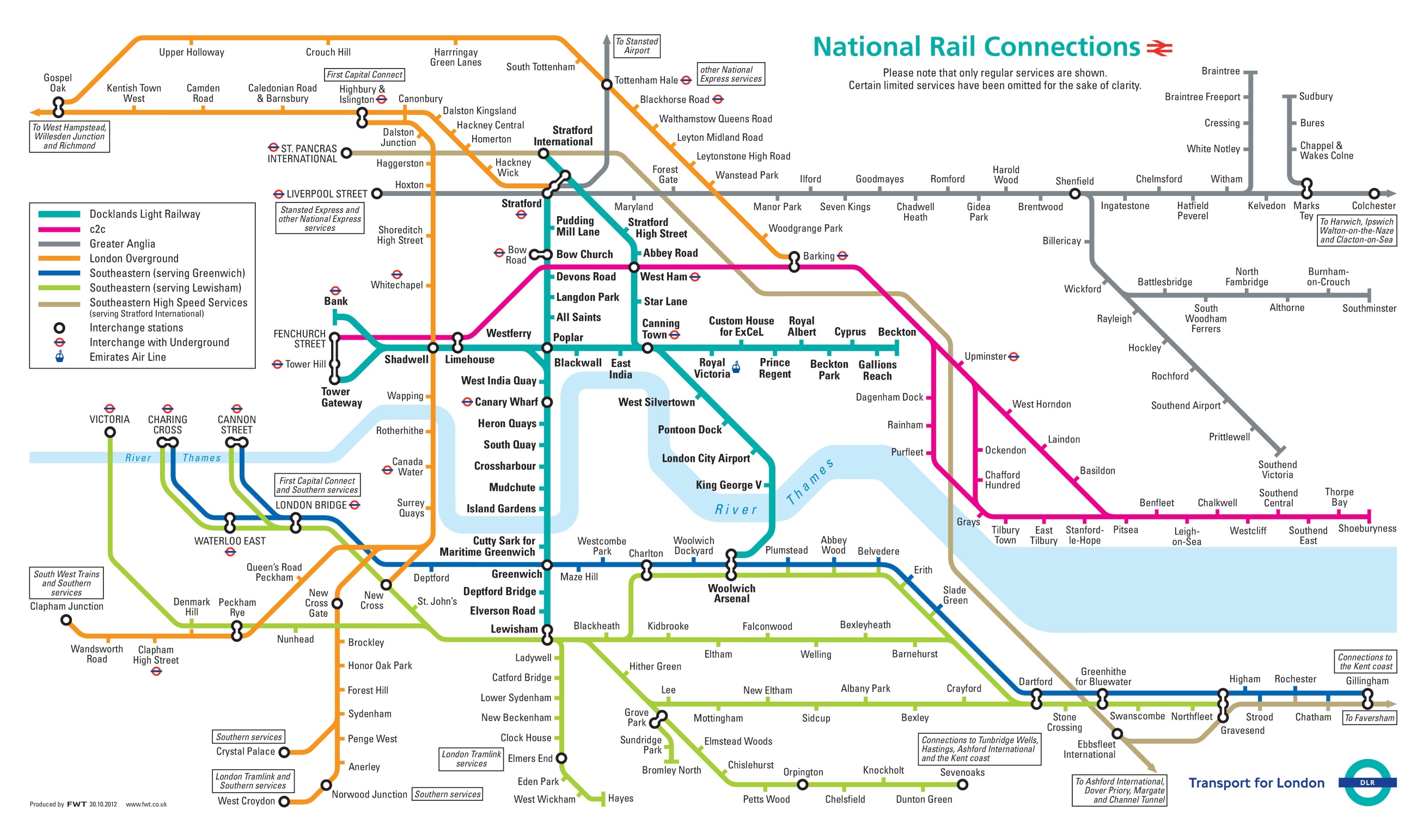 London Mainline Rail Connections Map Ontheworldmap