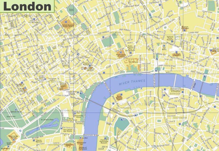 London tourist attractions map - Ontheworldmap.com