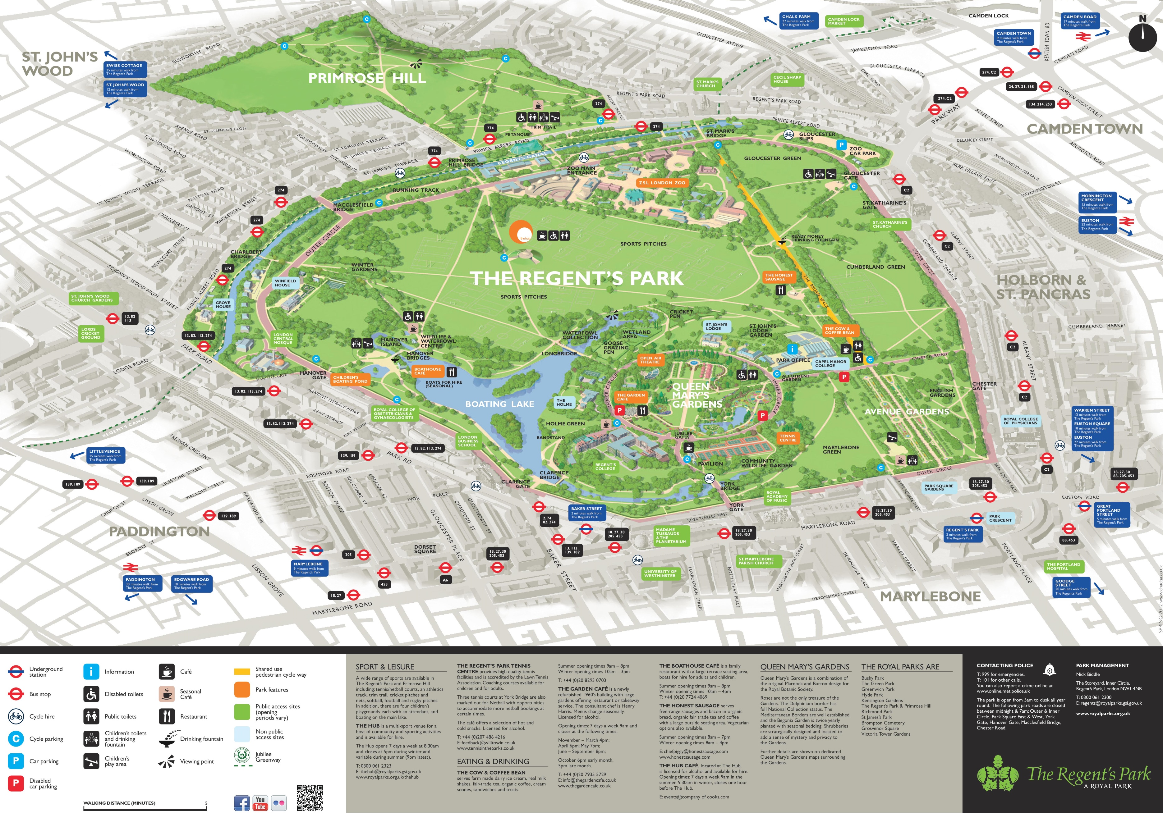 Regents Park London Map Regent's Park Map