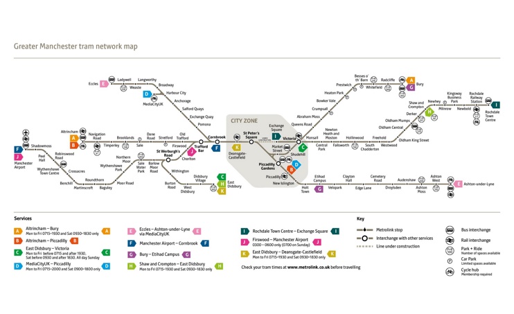 Manchester tram map