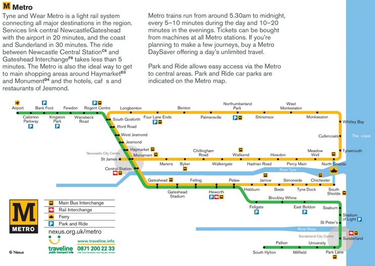 Newcastle metro map