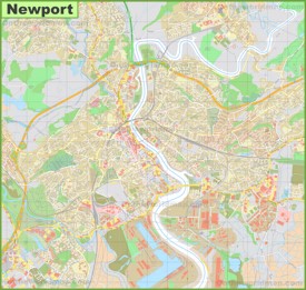 Detailed map of Newport