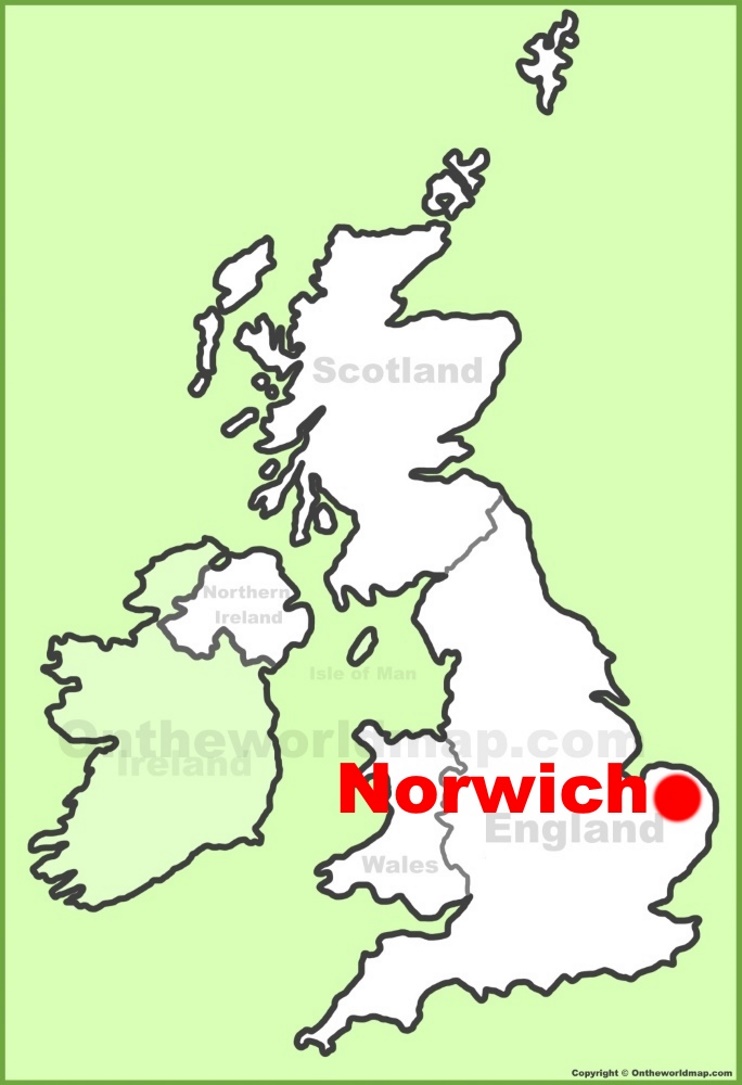 Norwich location on the UK Map