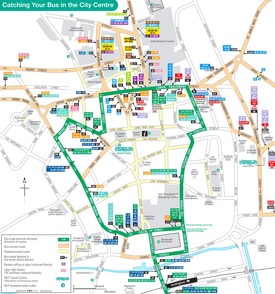 Nottingham city center bus map