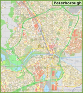 Detailed map of Peterborough