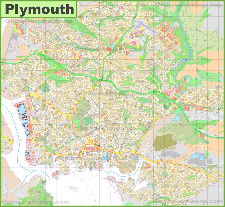Detailed Map Of Plymouth Max 