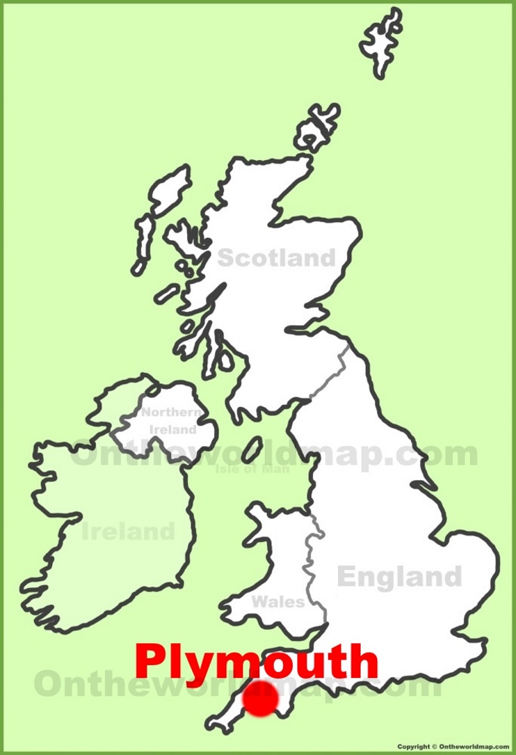 Plymouth location on the UK Map