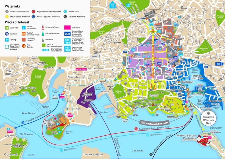 Plymouth tourist map
