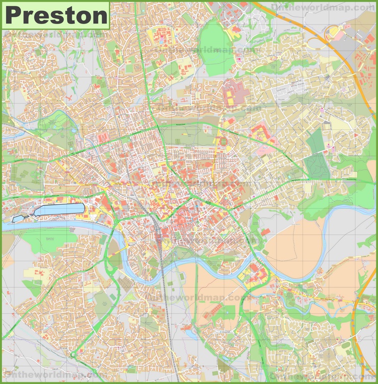 Detailed map of Preston