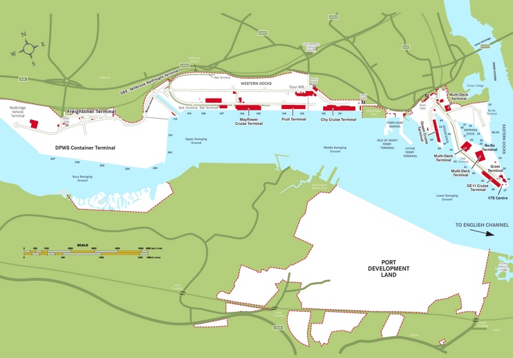 Southampton Port map