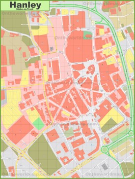Stoke-on-Trent city center map