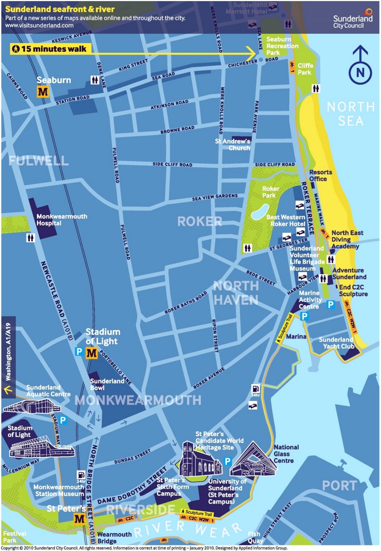 Sunderland seafront map