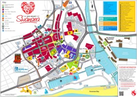 Swansea hotels and sightseeings map