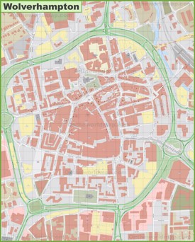 Wolverhampton city center map