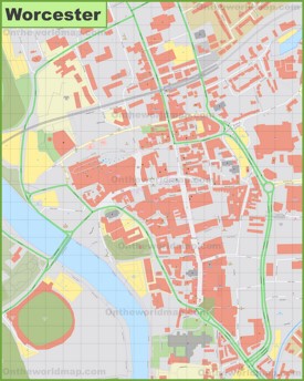 Worcester city centre map