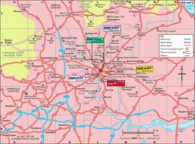Map of surroundings of York