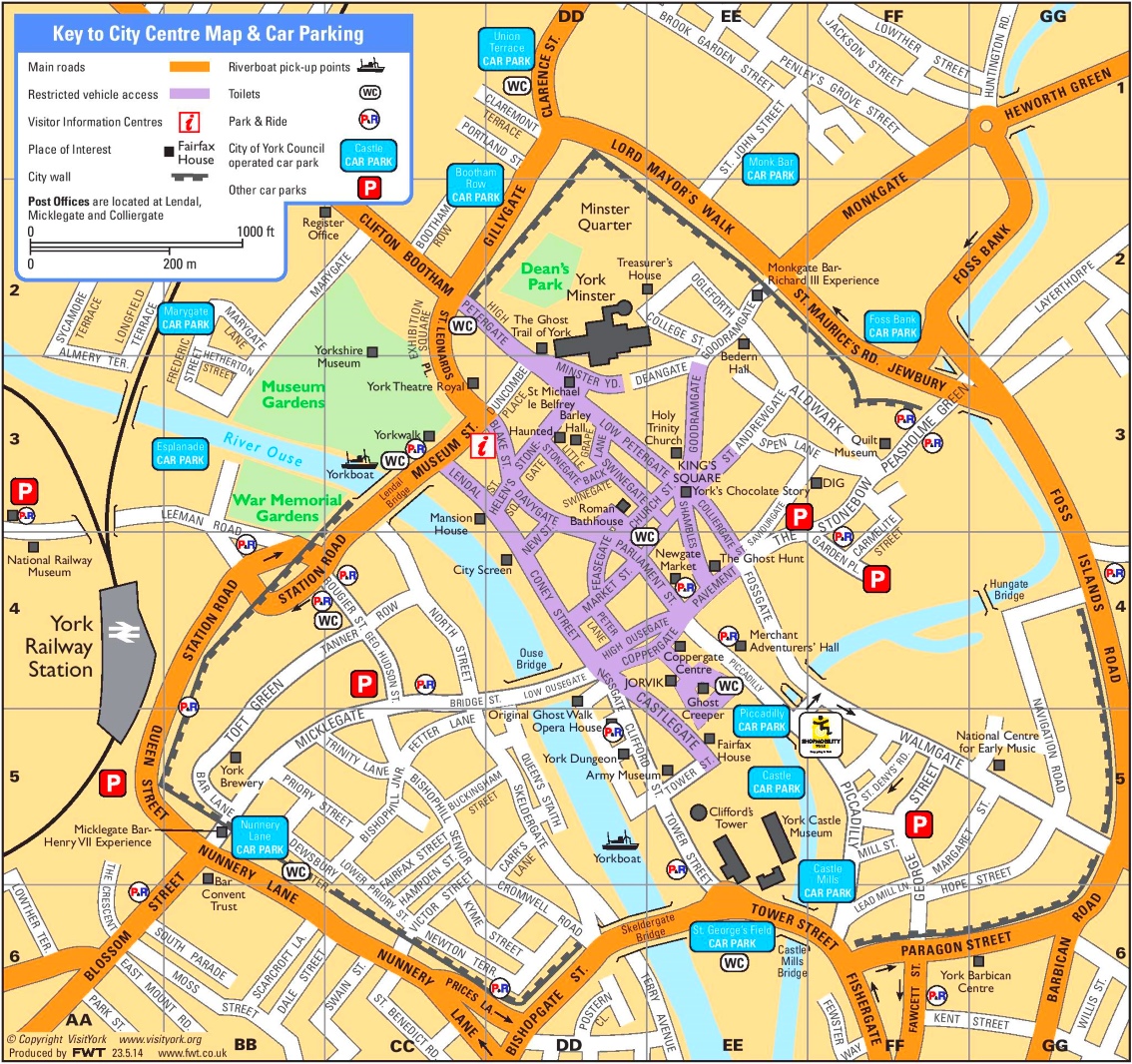 York Tourist Map Ontheworldmap York Tourist Map Ontheworldmap
