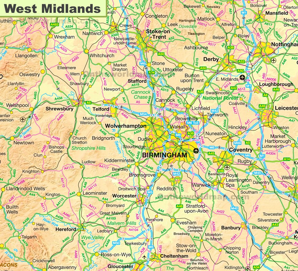 2022 Commonwealth Games | Birmingham, England | 28 July - 8 August West-midlands-map