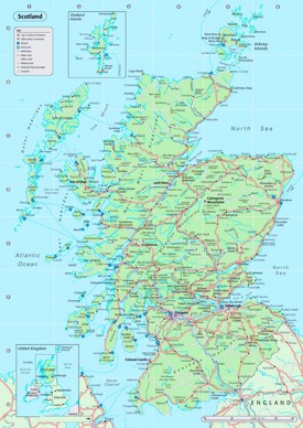 Detailed map of Scotland