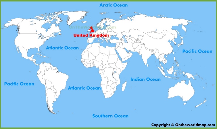 United Kingdom (UK) location on the World Map