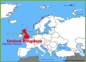 UK location on the Europe map