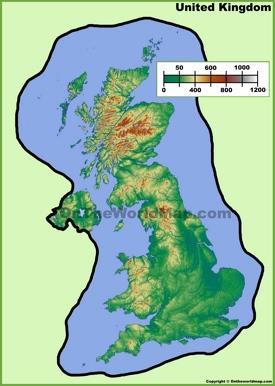 UK physical map