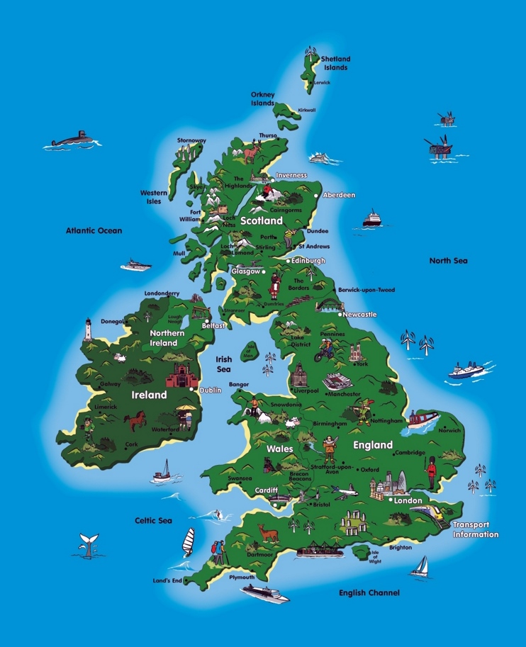 UK tourist map