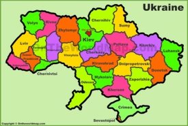 Administrative Divisions map of Ukraine