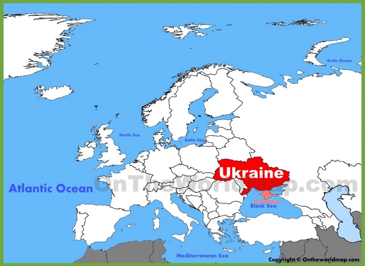 Ukraine location on the Europe map