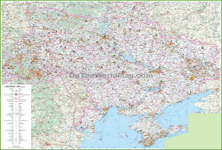 Ukraine tourist map