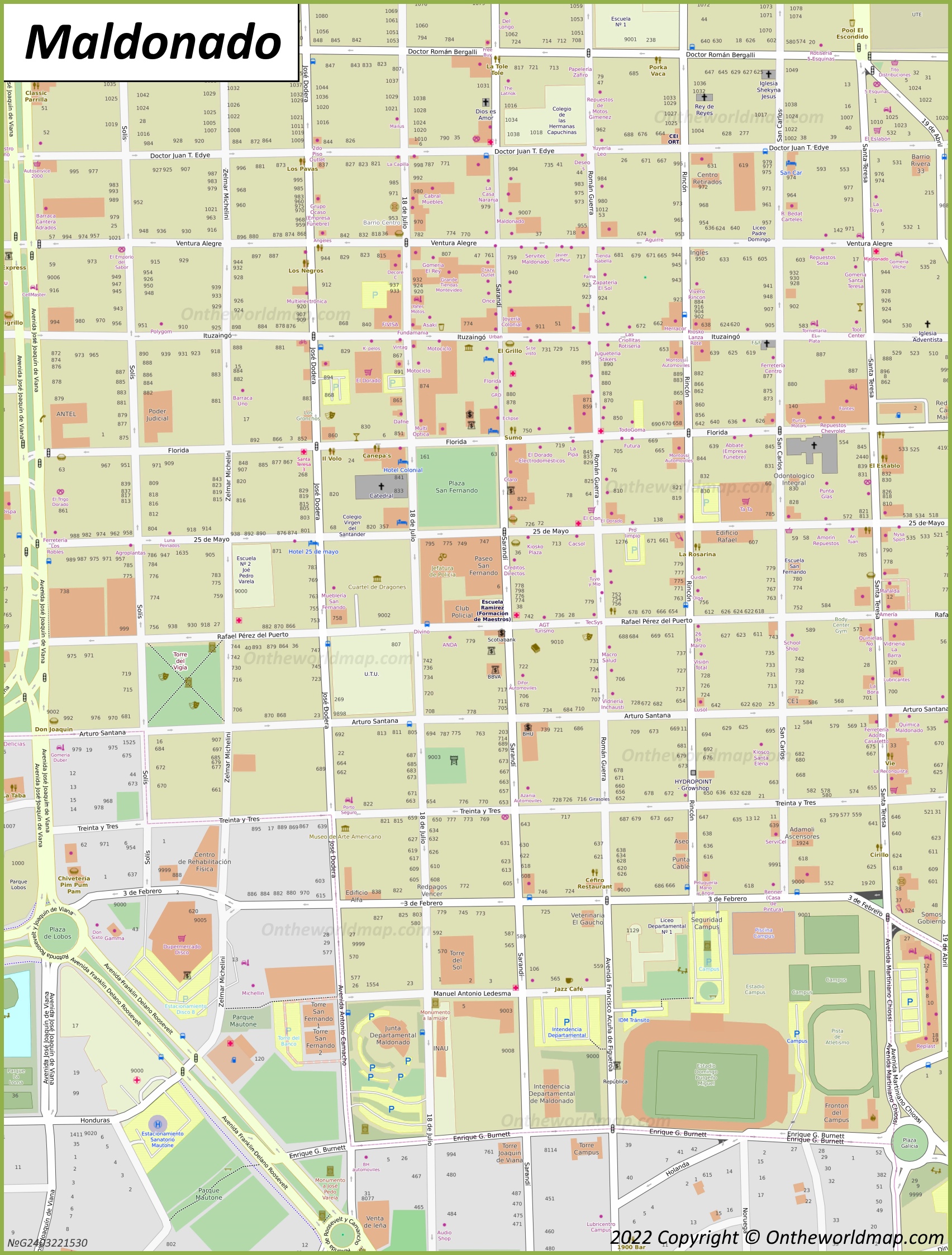 Maldonado - Mapa del centro