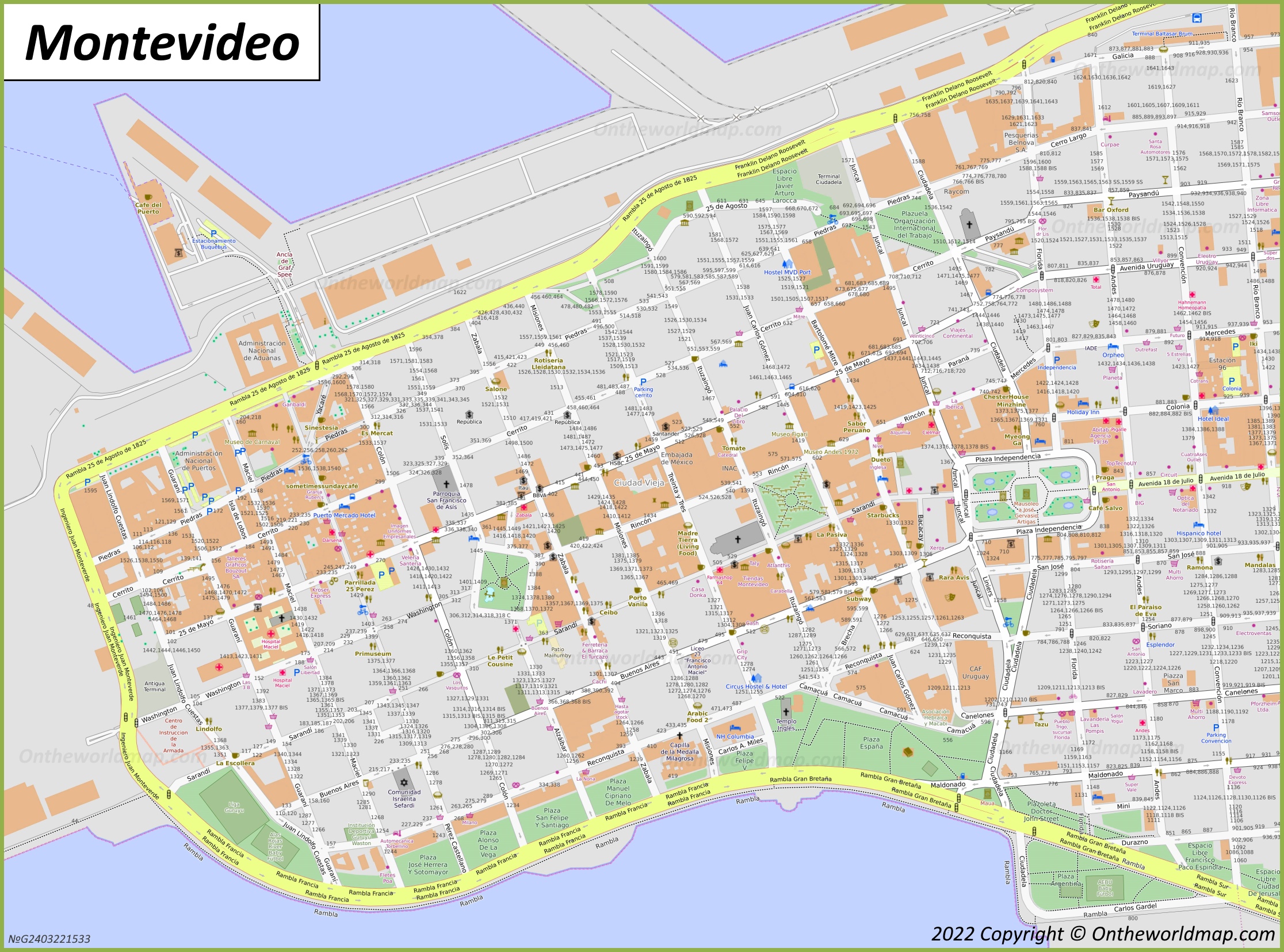 Montevideo Old Town Map