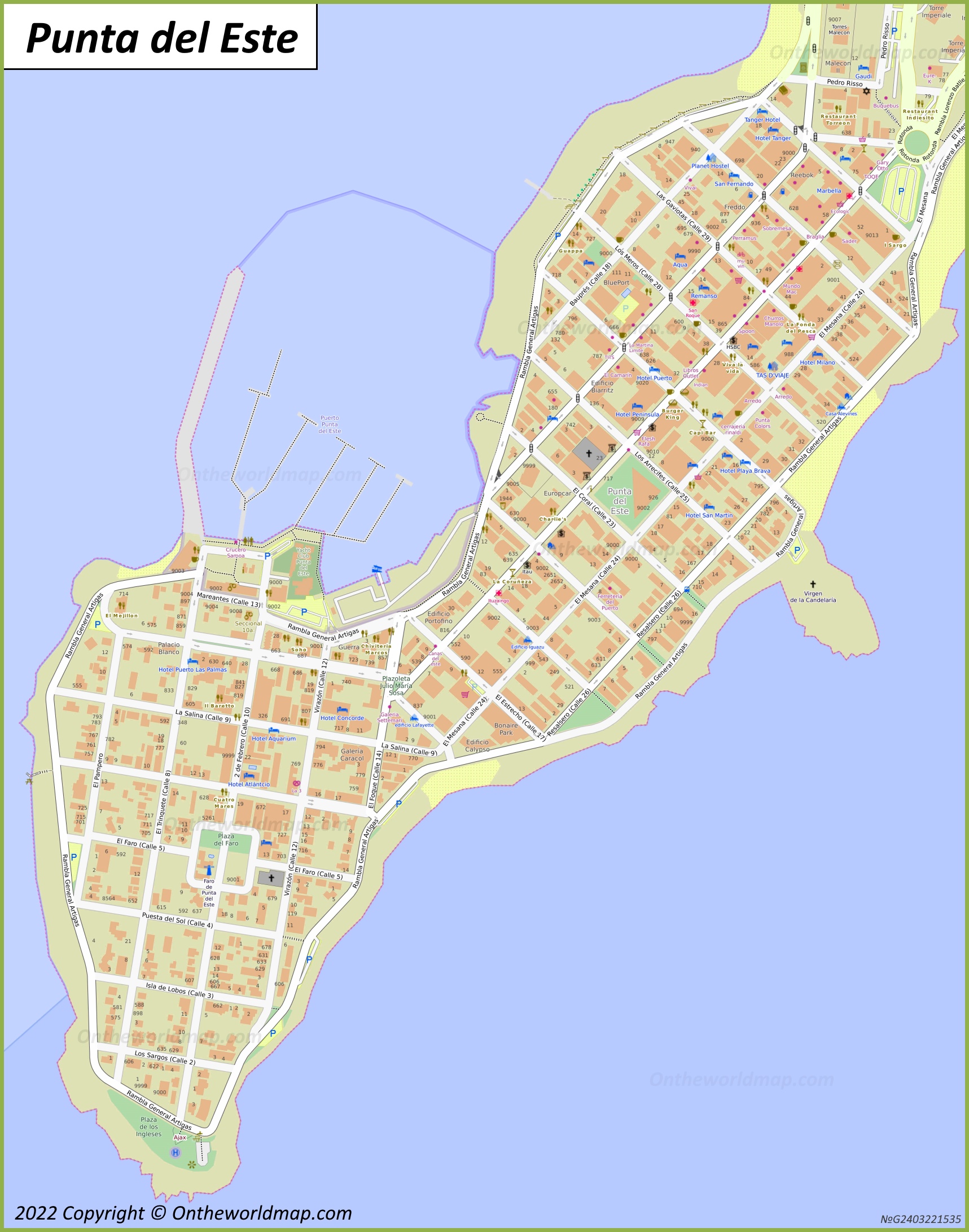 Punta del Este Old Town Map