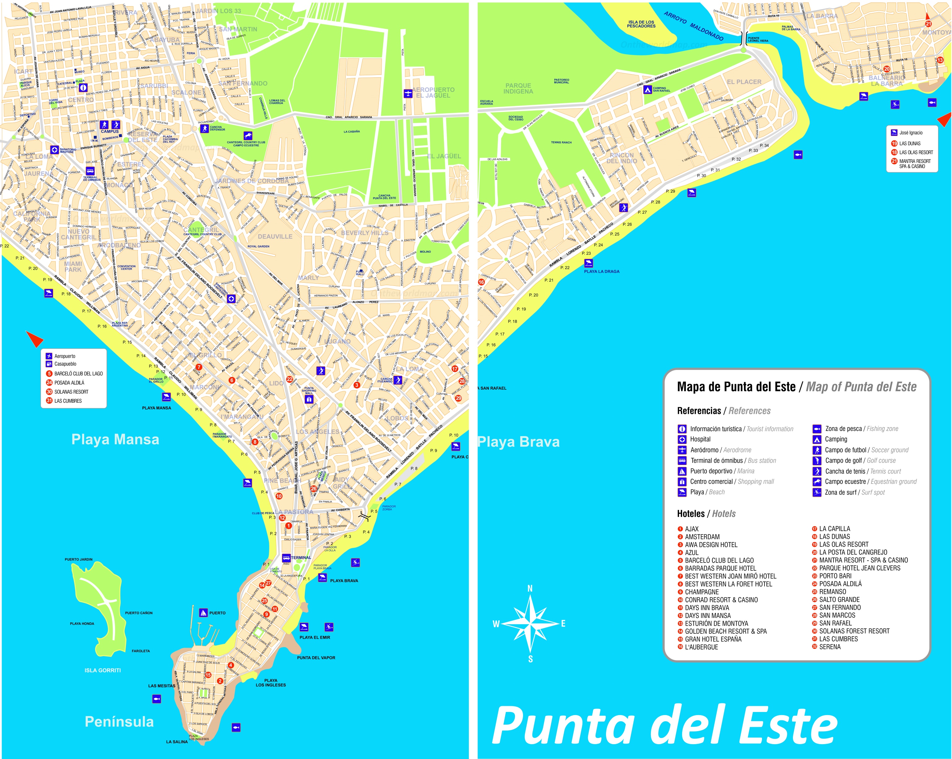 Mapa Turístico de Punta del Este 