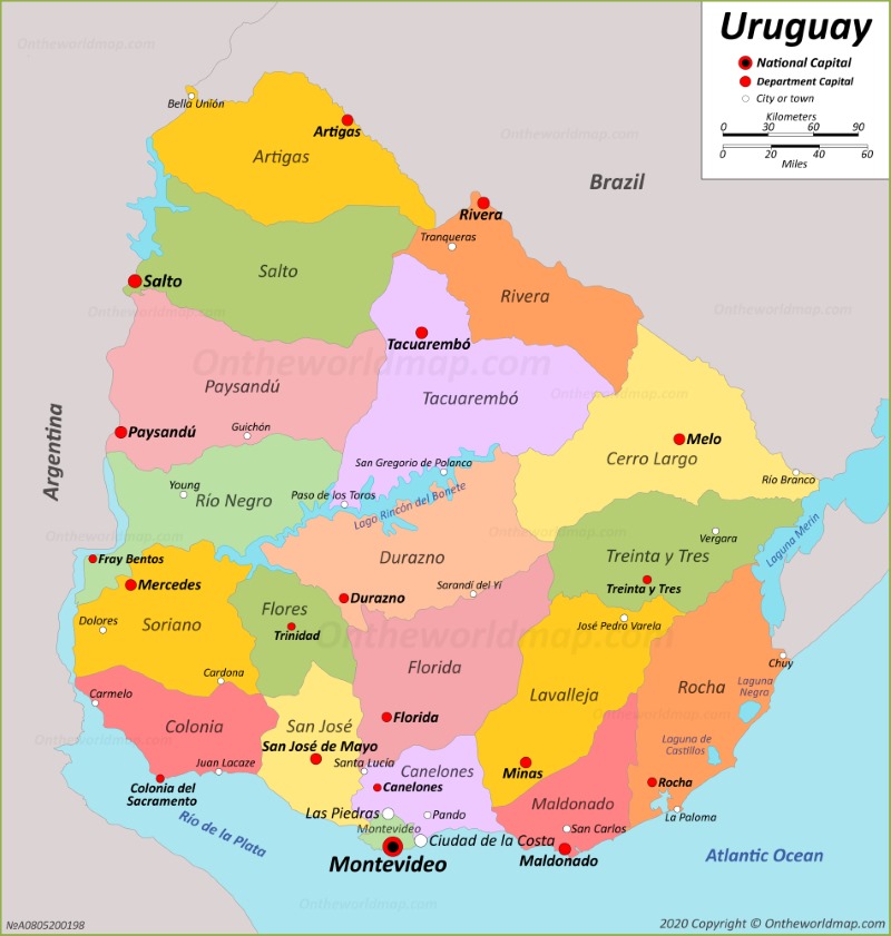 Map of Uruguay