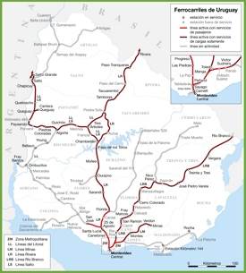 Uruguay railway map