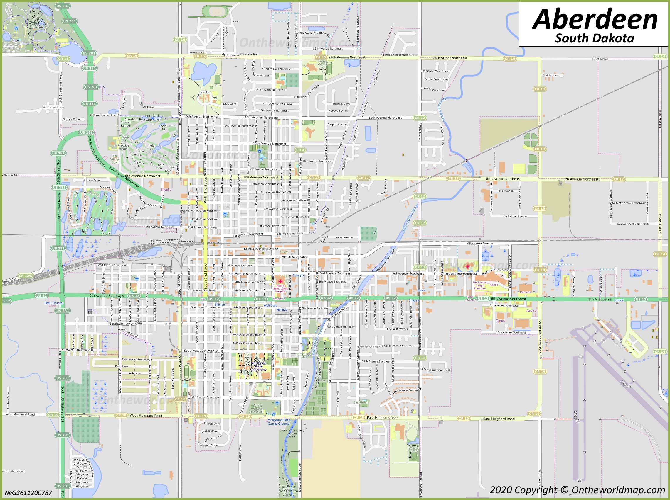 Detailed Map Of Aberdeen Sd 