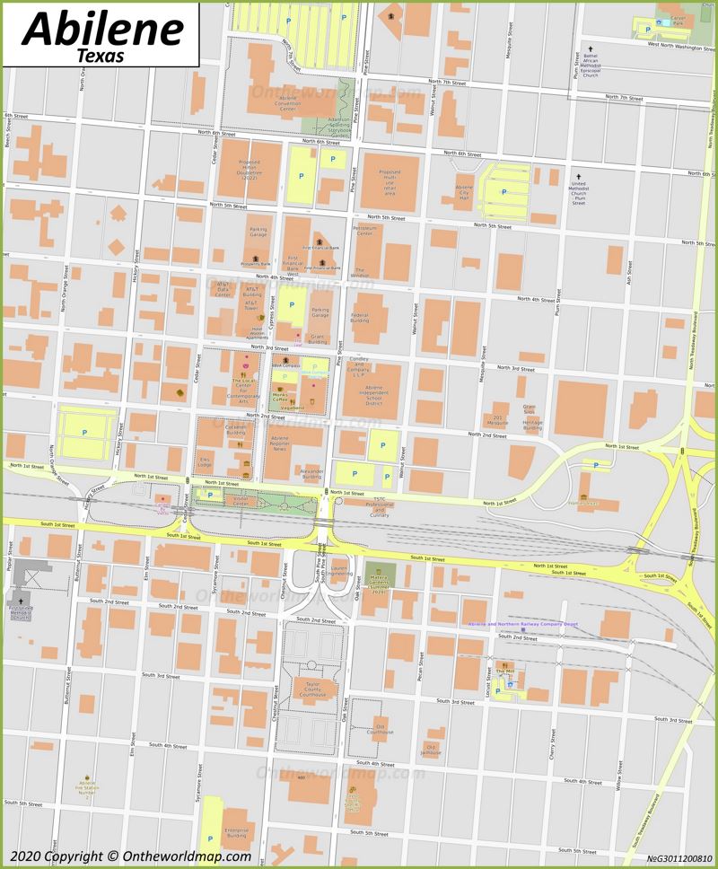 Abilene Downtown Map Max 