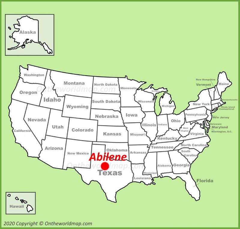 Abilene location on the U.S. Map