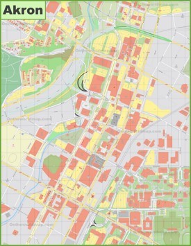 Akron downtown map